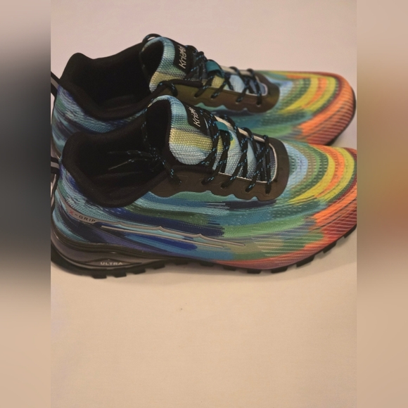 Size 11.5 Kricely Men's Trail Running Shoes Hiking Outdoor Sneaker Shoe  Rainbow - Picture 2 of 5